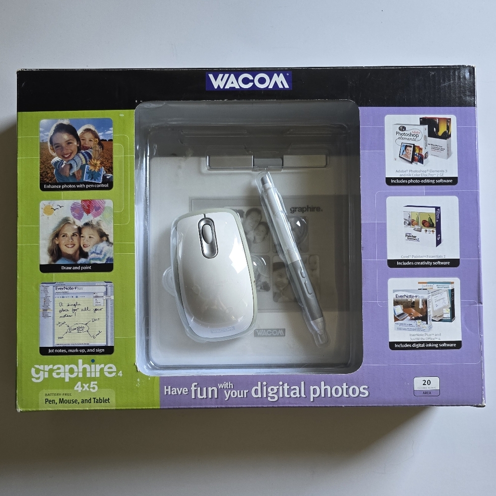 🎨 Wacom Graphire 4 Tablet Mouse & Pen w/ Stand
